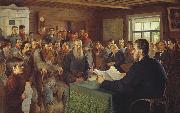 Nikolai Petrovitch Bogdanov-Belsky Sunday Reading in Rural Schools Sweden oil painting artist